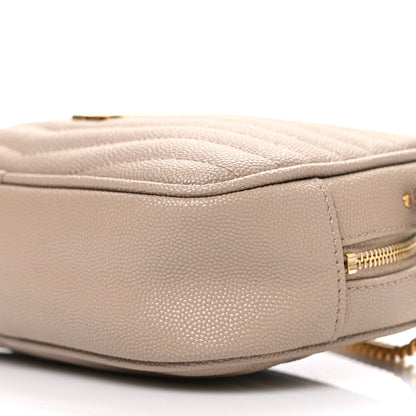 Saint Laurent Grain De Poudre Matelasse Monogram Mini Lou Camera Bag Dark Beige 10 of 12