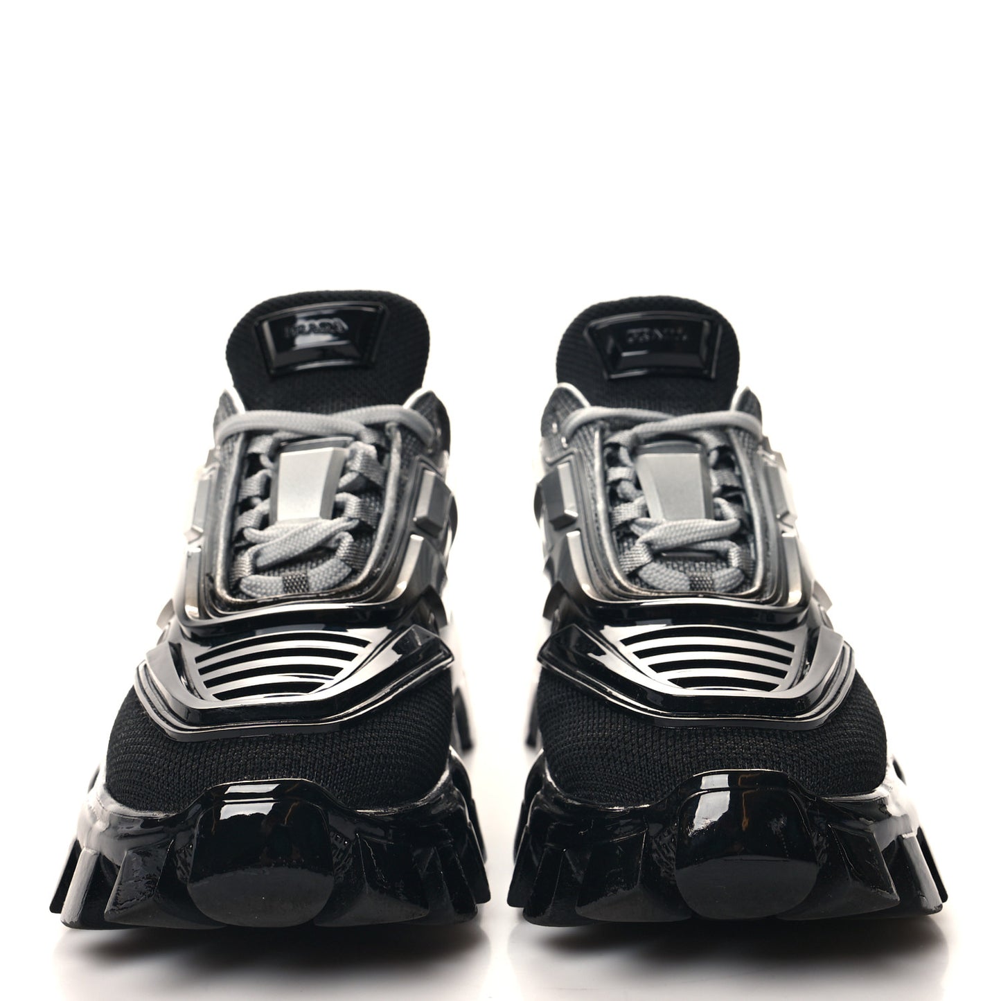 Rubber Technical Knit Fabric Cloudbust Thunder Sneakers 35 Argento Black