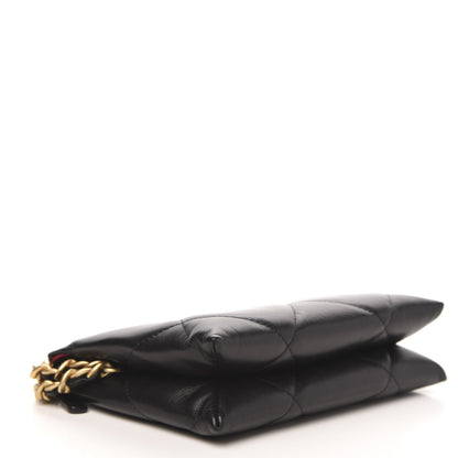Chanel Shiny Goatskin Quilted Small Chanel 19 Pouch With Handle Black 4 of 11