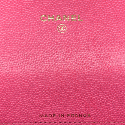 Chanel Caviar Quilted Card Flap Holder Pink 5 of 17