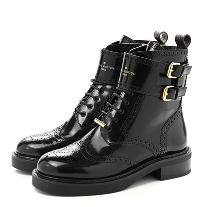 Louis Vuitton Glazed Calfskin Midtown Ankle Boots 36 Black 3 of 8