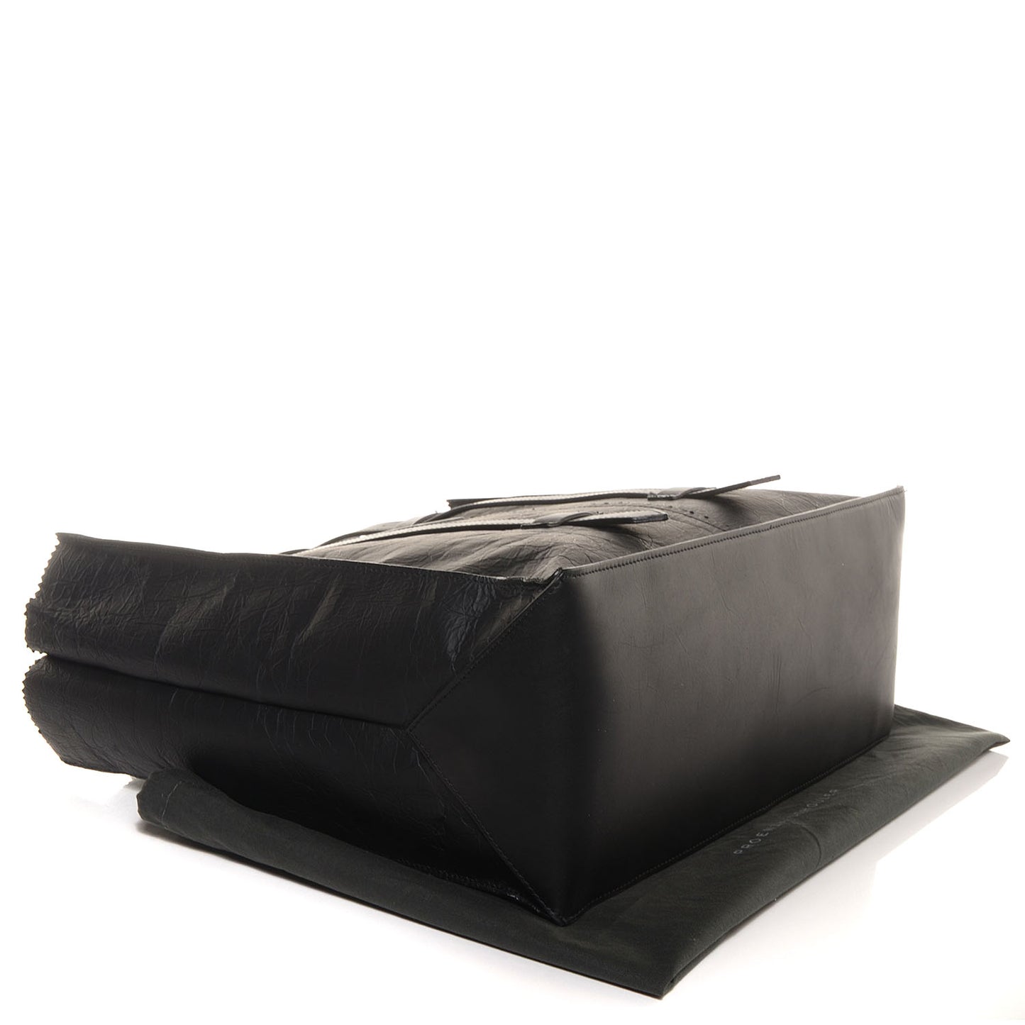 Leather Large Shopping Tote Black
