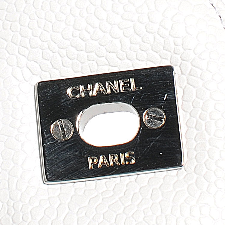 Caviar Jumbo Double Flap White