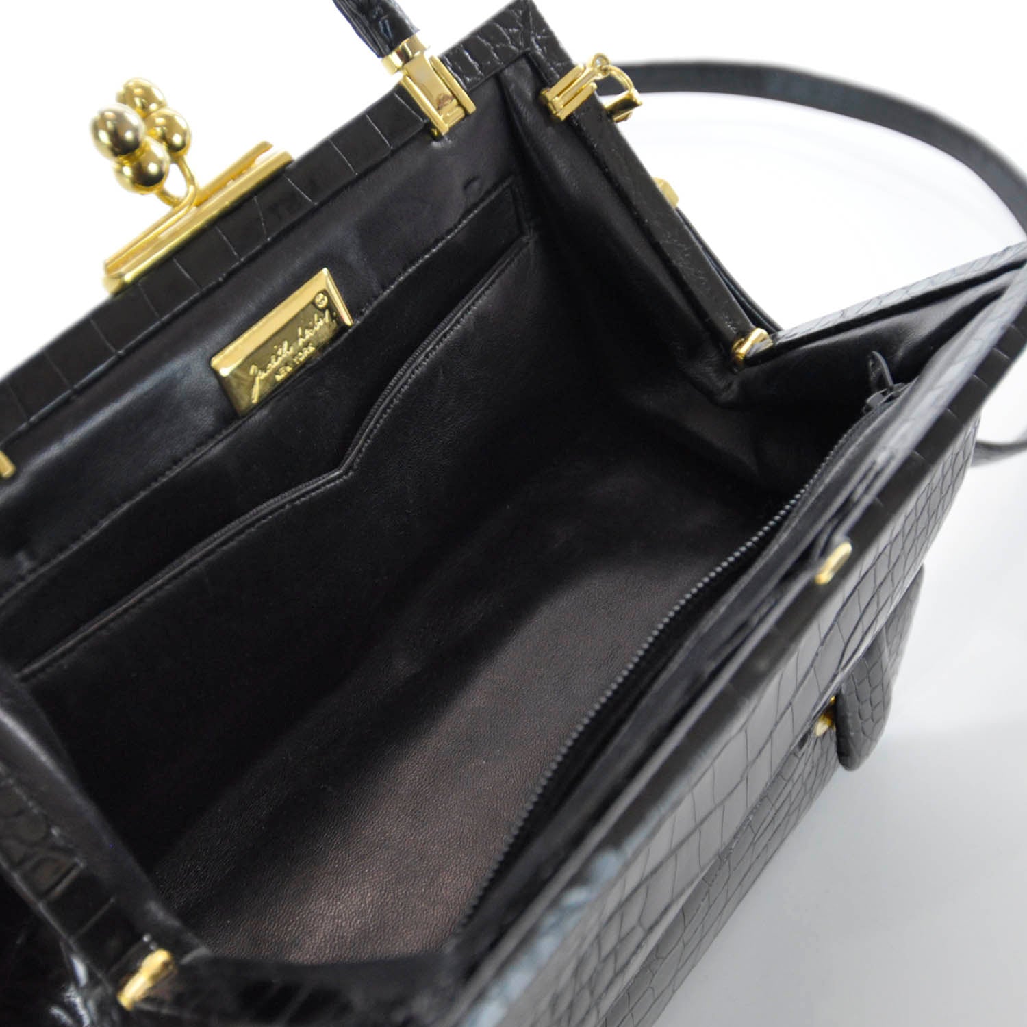 Judith Leiber Crocodile Shoulder Bag Black 8 of 9