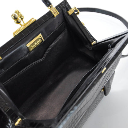 Judith Leiber Crocodile Shoulder Bag Black 8 of 9