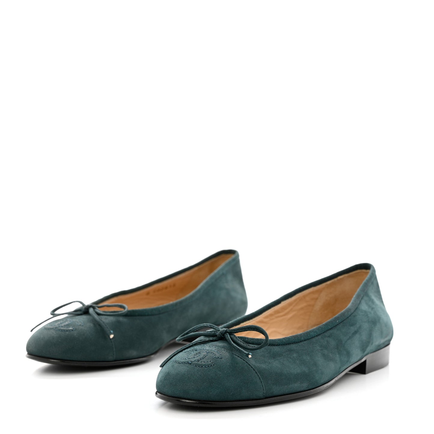 Suede Cap Toe CC Ballerina Flats 35.5 Turquoise
