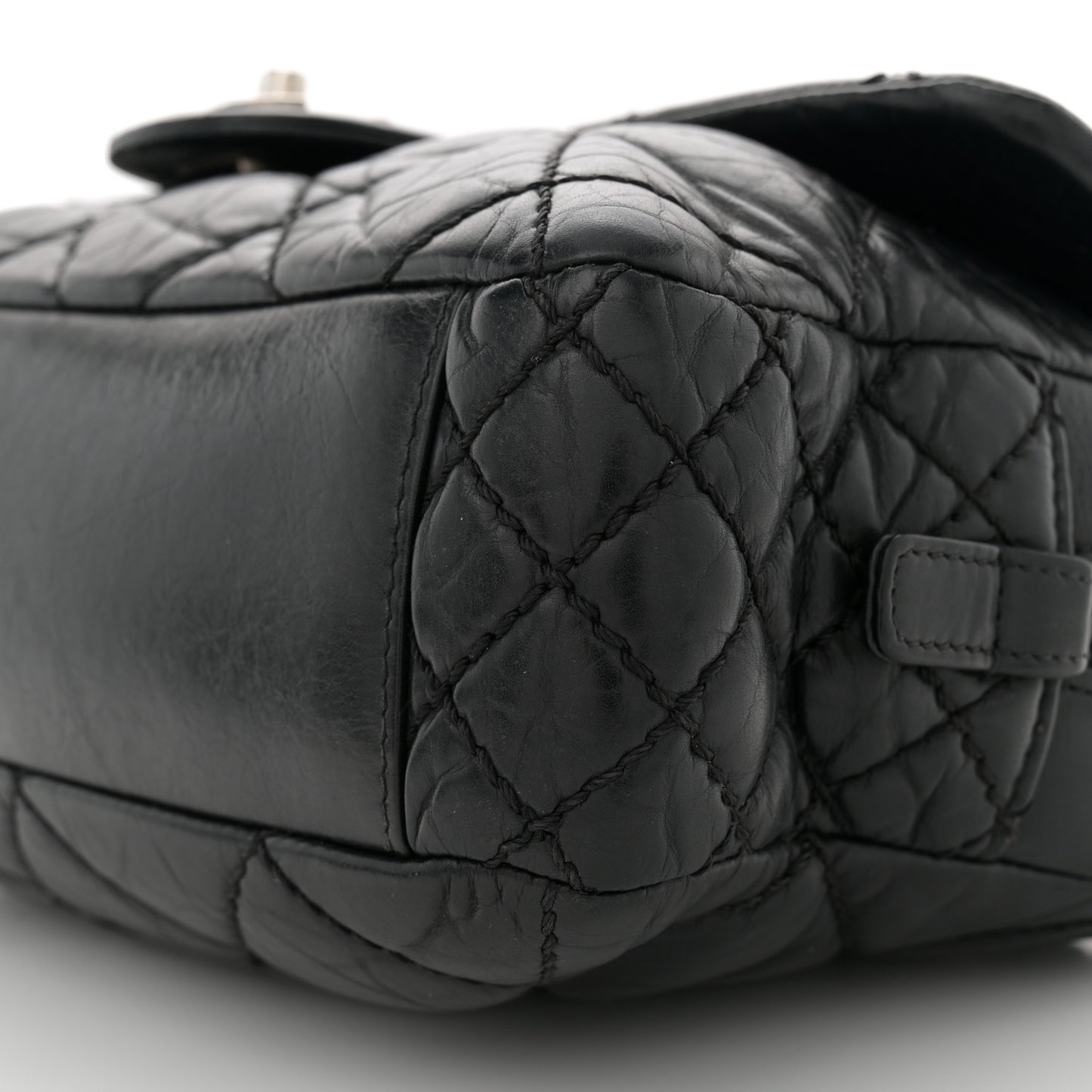 Aged Calfskin Medium New Portobello Flap Black