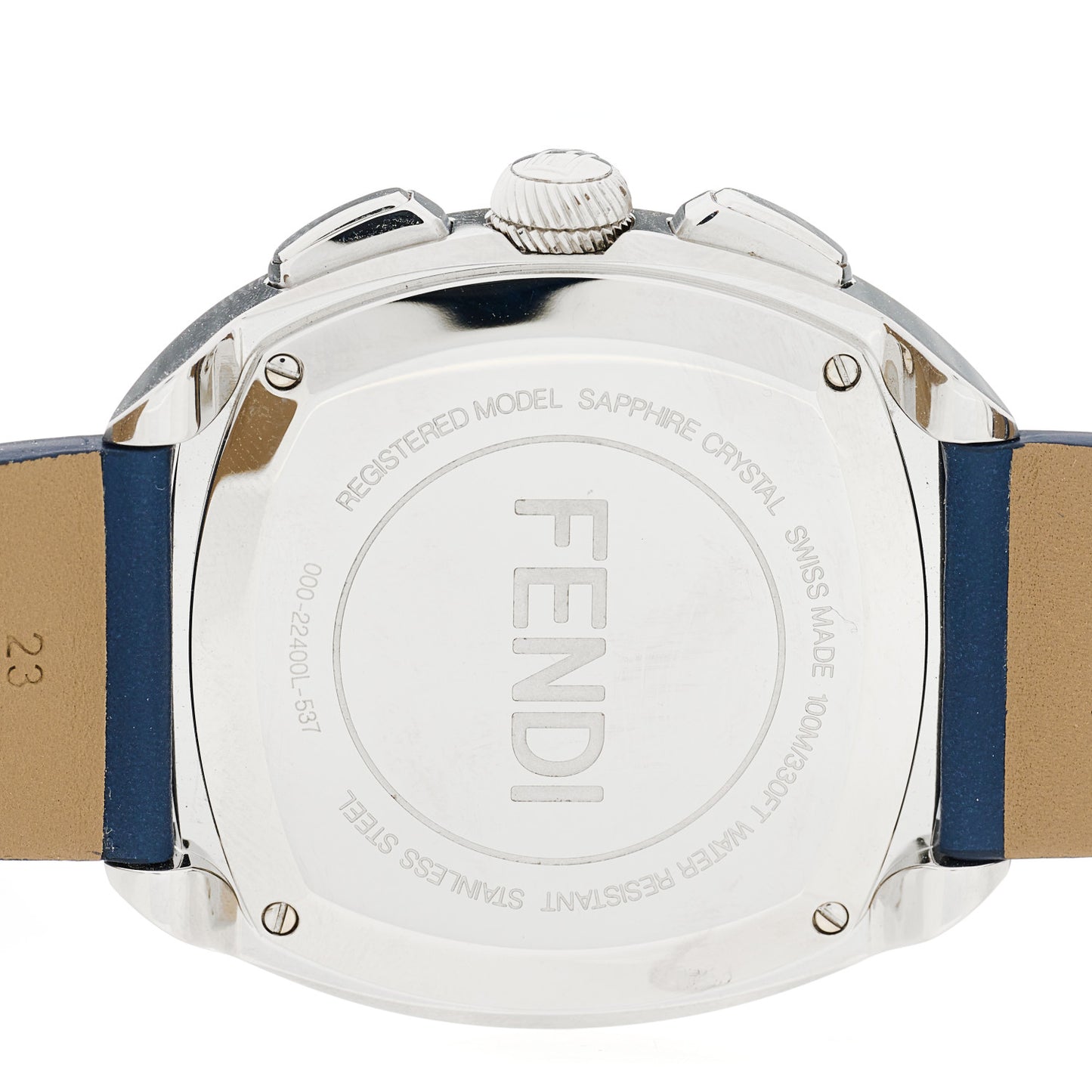 Stainless Steel Calfskin 44mm Momento Chronograph Quartz Watch Blue