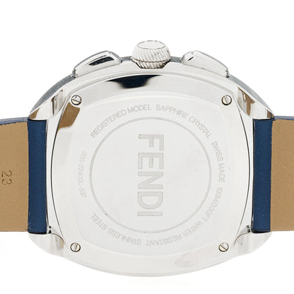 Fendi Stainless Steel Calfskin 44mm Momento Chronograph Quartz Watch Blue 4 of 4