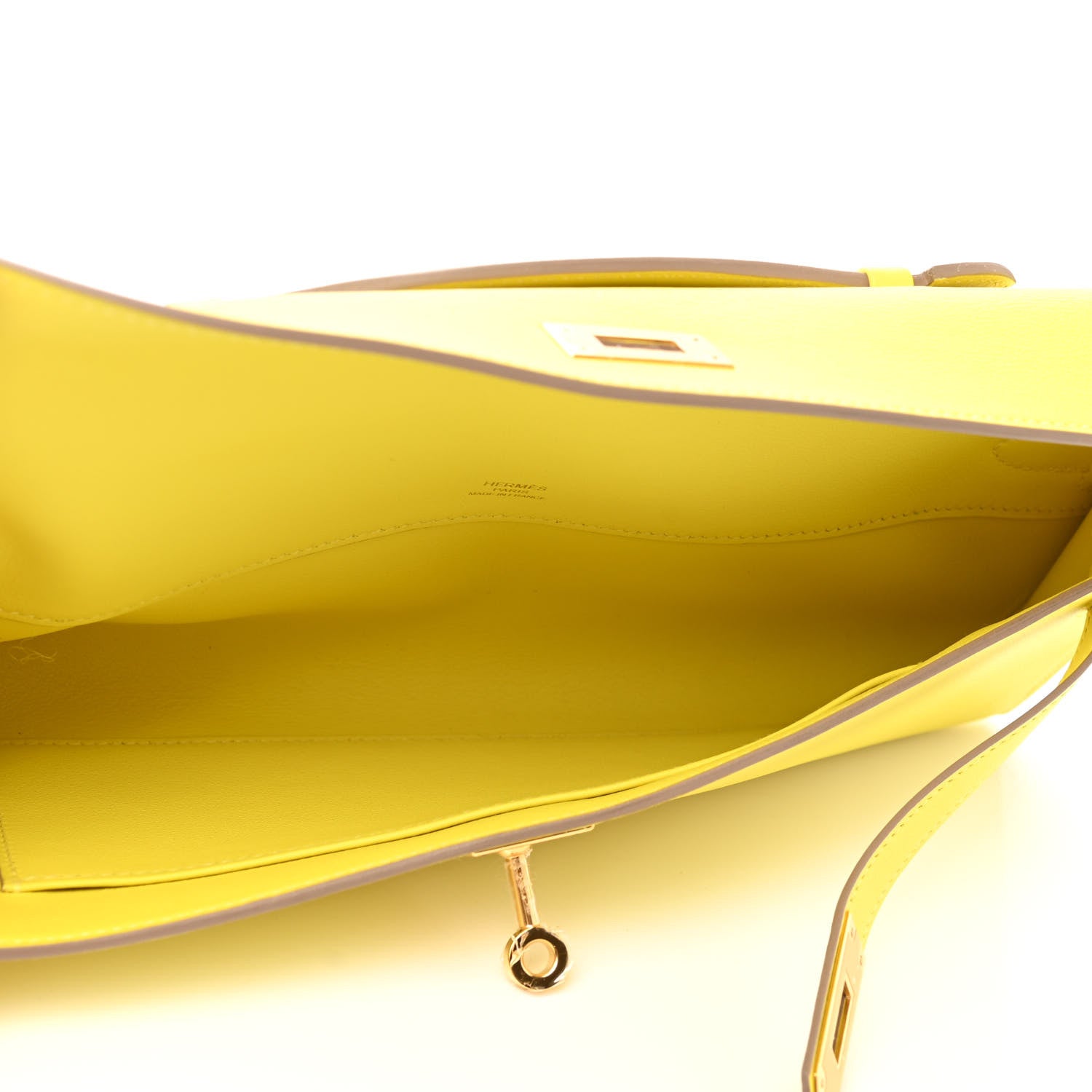 Hermes Swift Kelly Cut Clutch Pochette Lime 5 of 8