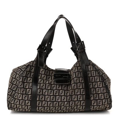 Fendi Zucchino Vitello Shoulder Bag Testa di Moro Beige 1 of 10