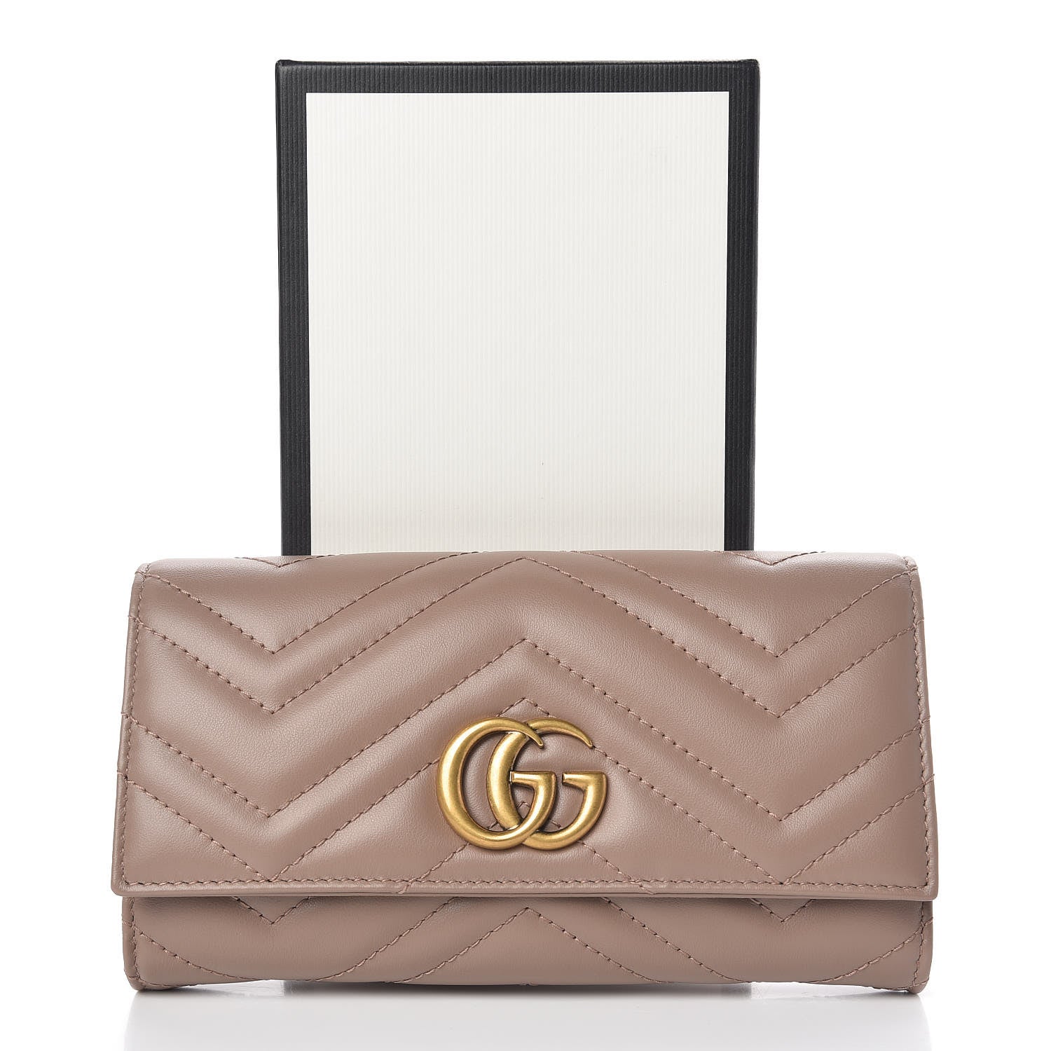 Gucci Calfskin Matelasse GG Marmont Continental Wallet Porcelain Rose 9 of 9
