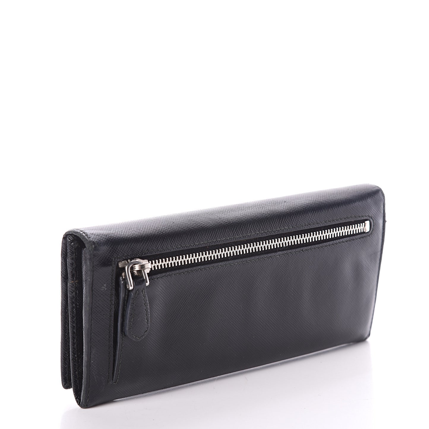 Saffiano Continental Flap Wallet Black