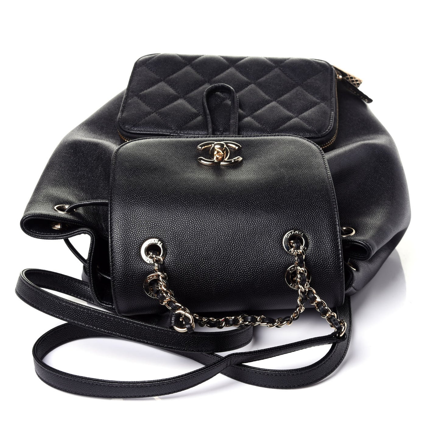Caviar Quilted Business Affinity Backpack Black