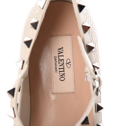 Valentino Garavani Pebbled Calfskin Rockstud Cage Ballerina Flats 36 Light Ivory 7 of 7