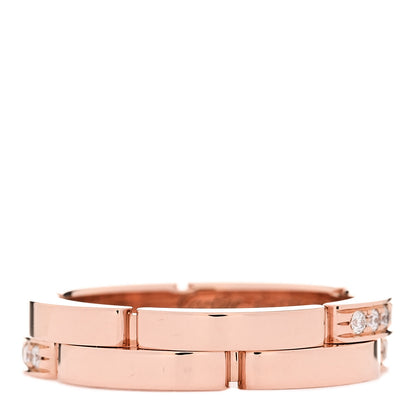 Cartier 18K Pink Gold Diamond Maillon Panthere 2 Half Rows Ring 50 5.5 3 of 5
