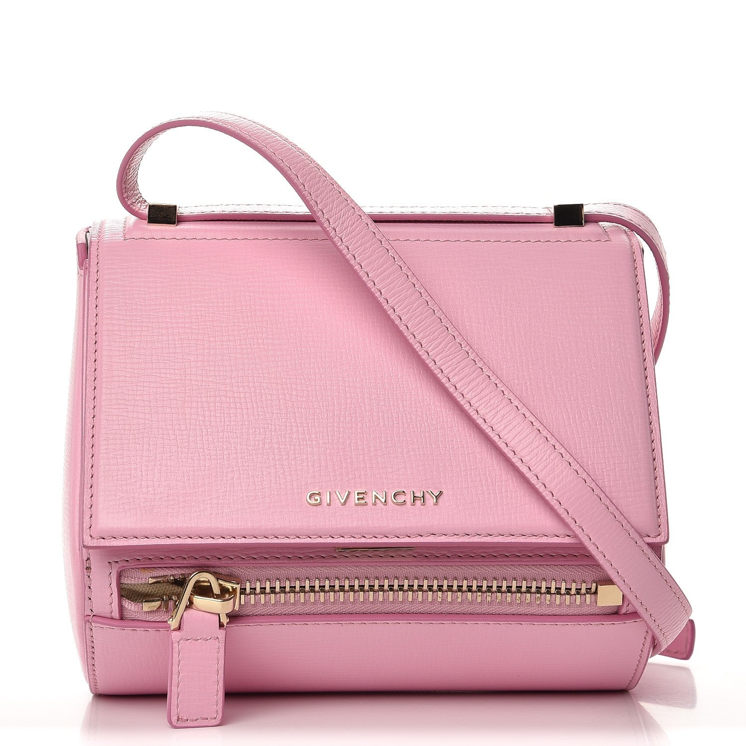 Givenchy Textured Calfskin Mini Pandora Box Crossbody Bag Bright Pink 1 of 9