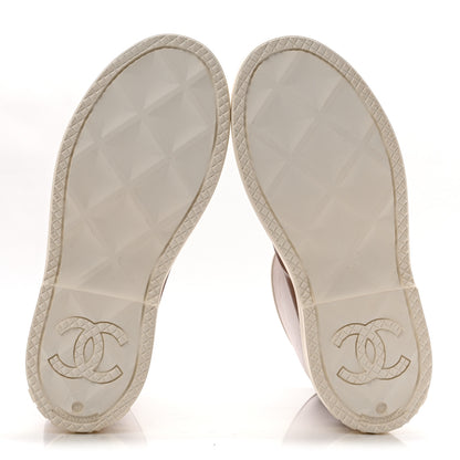 Chanel Caoutchouk CC High Boots 40 Beige White 6 of 12