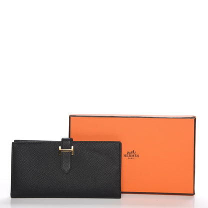 Hermes Epsom Bearn Gusset Wallet Black 8 of 8