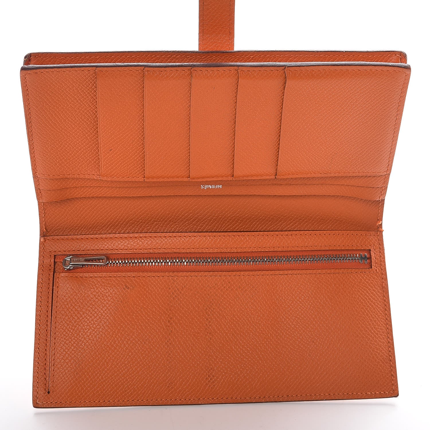 Hermes Epsom Bearn Gusset Wallet Orange 5 of 23