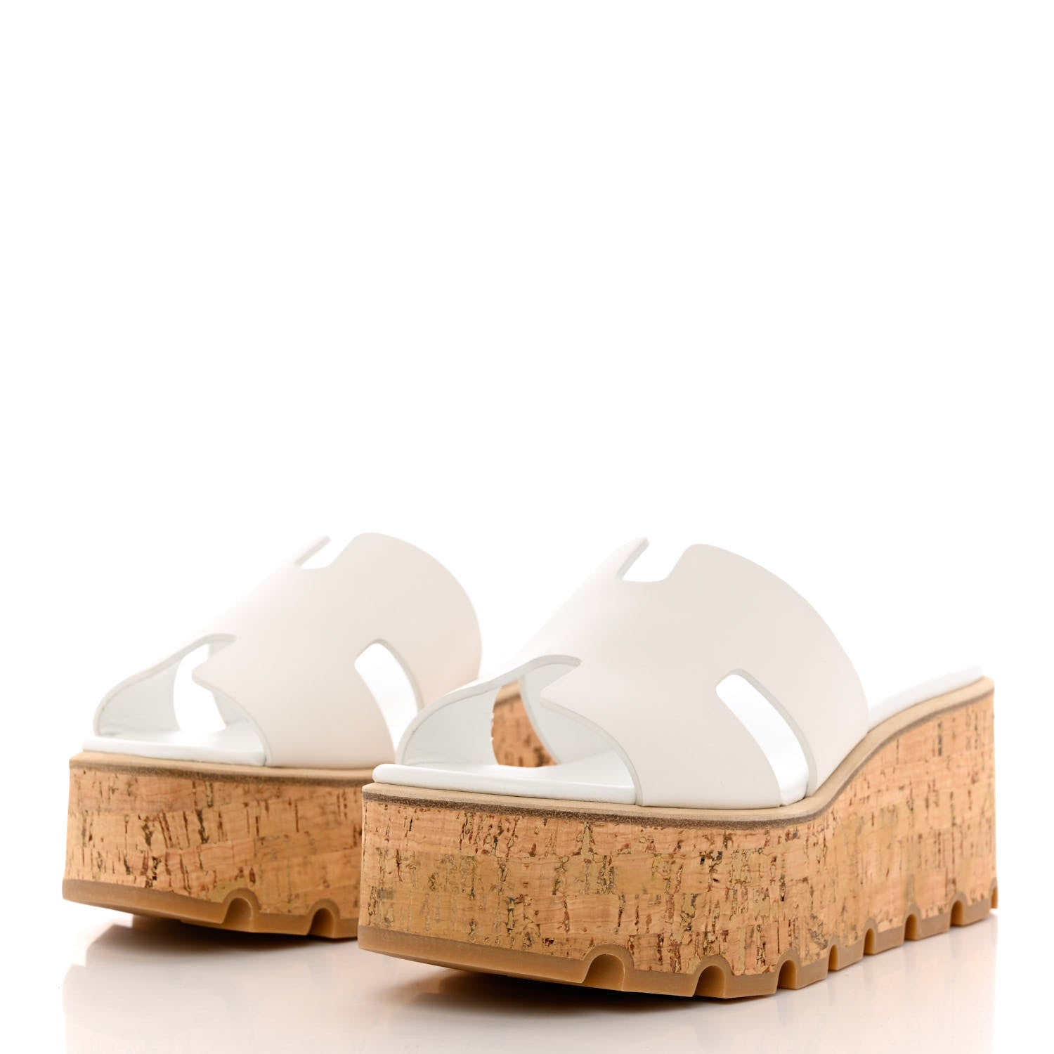 Hermes Calfskin Cork Eze 30 Sandals 35 White 3 of 9