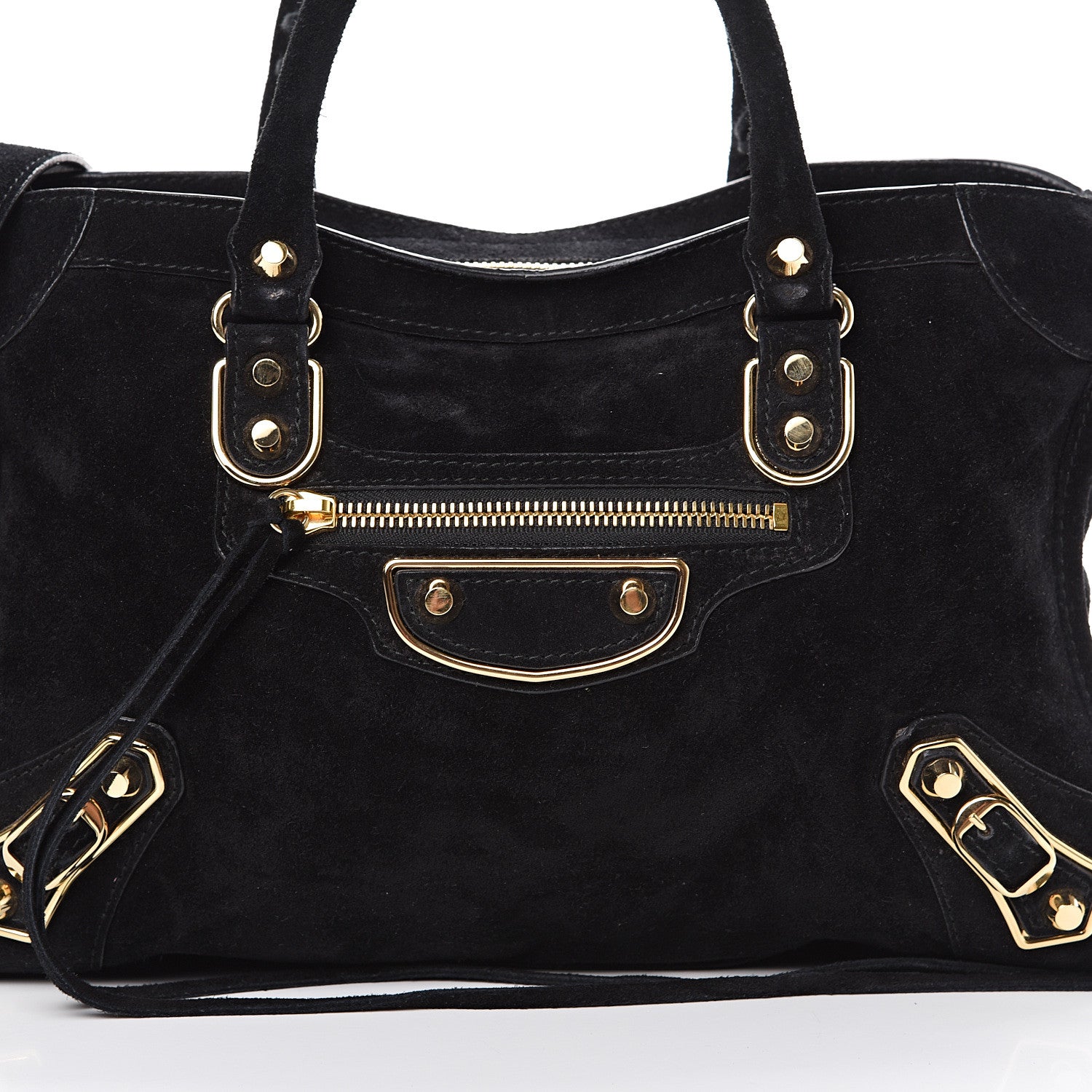 Balenciaga Suede Gold Metallic Edge Hardware S City Black 7 of 10