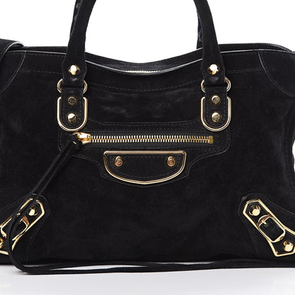 Balenciaga Suede Gold Metallic Edge Hardware S City Black 7 of 10