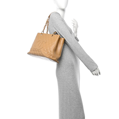 Chanel Caviar Quilted Grand Shopping Tote GST Dark Beige 2 of 16