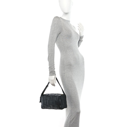 Bottega Veneta Lambskin Maxi Intrecciato Brick Cassette Bag Black 2 of 11