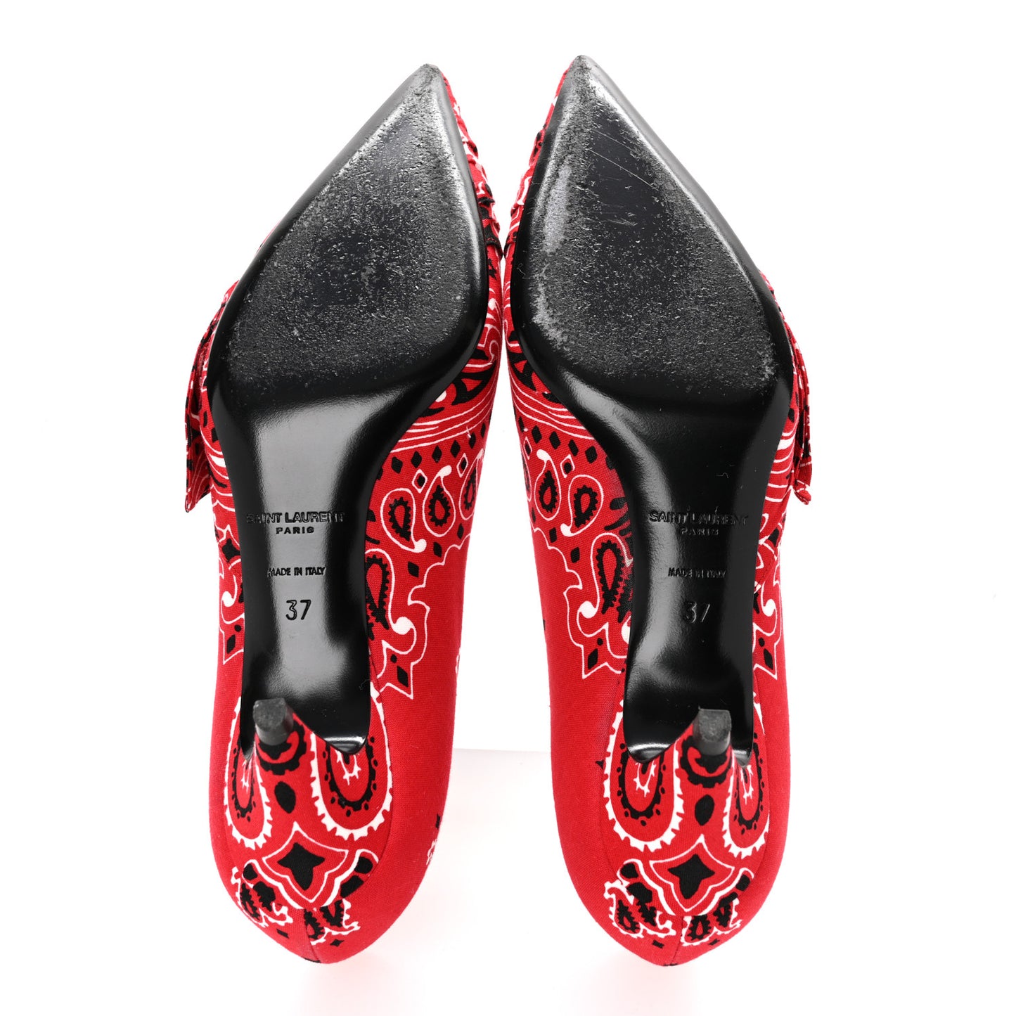 Bandana Charlotte Kitten Heel Pumps 37 Red