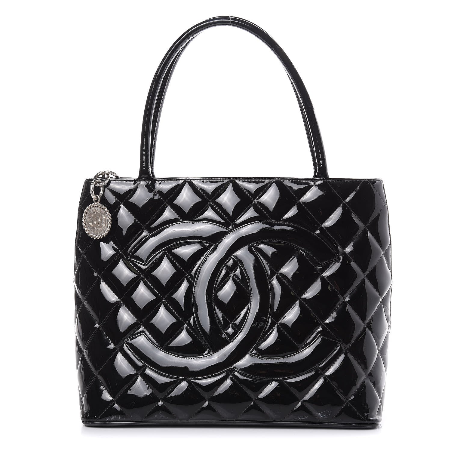 Chanel Patent Quilted Medallion Tote Black 1 of 17