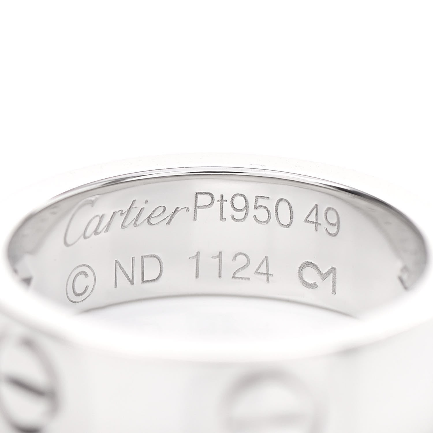 Cartier Platinum Diamond 5.5mm LOVE Ring 49 5 3 of 4