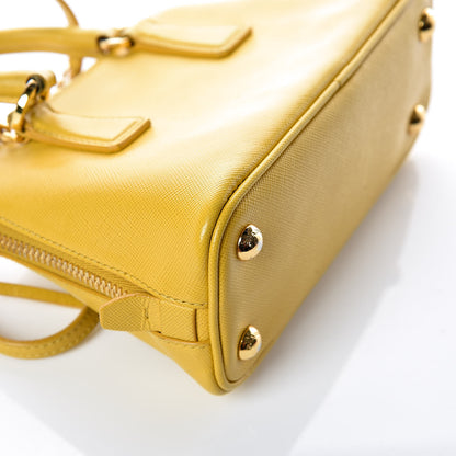 Prada Saffiano Lux Mini Promenade Tote Yellow 19 of 25