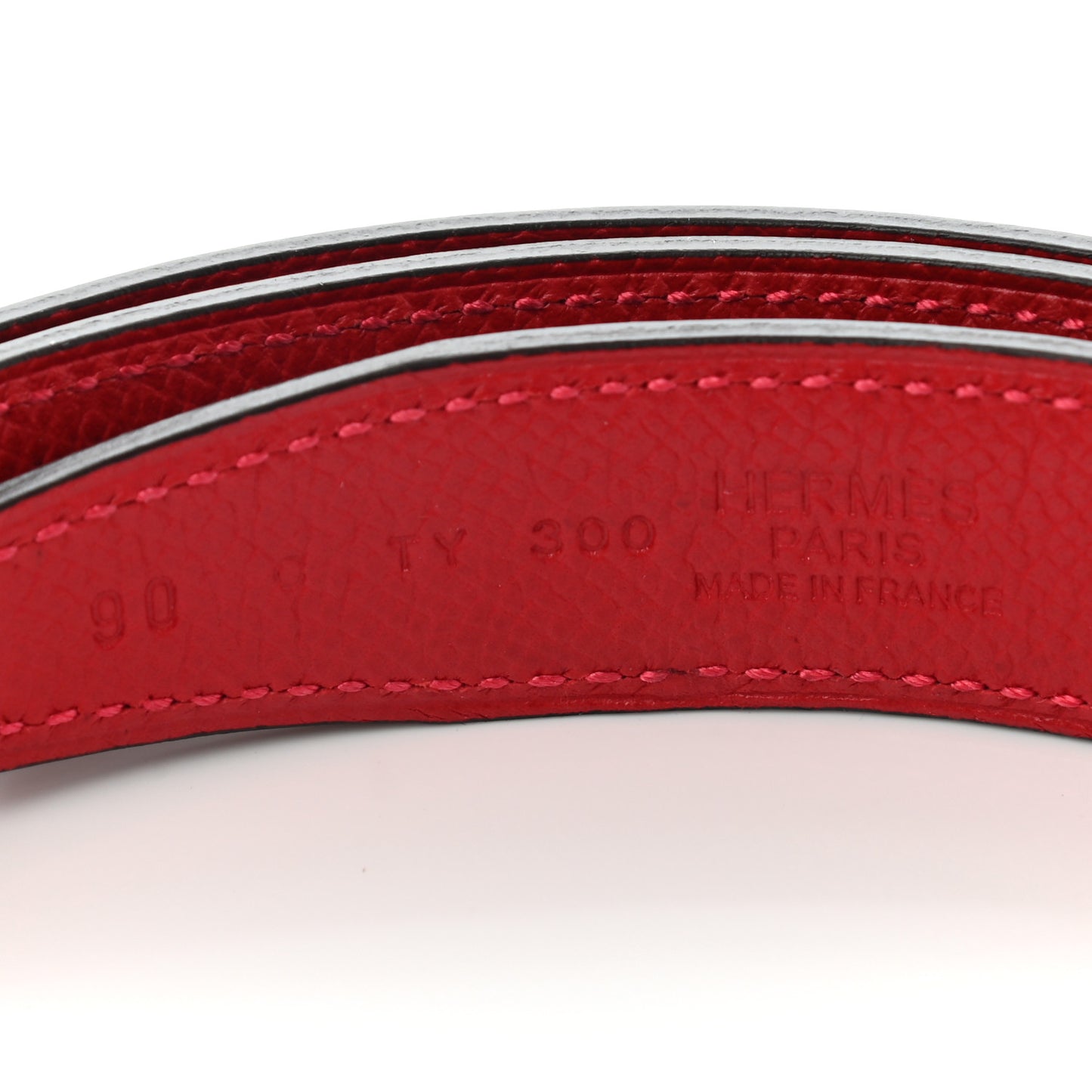 Swift Epsom 24mm Martelee H Belt 90 Black Rouge Casaque