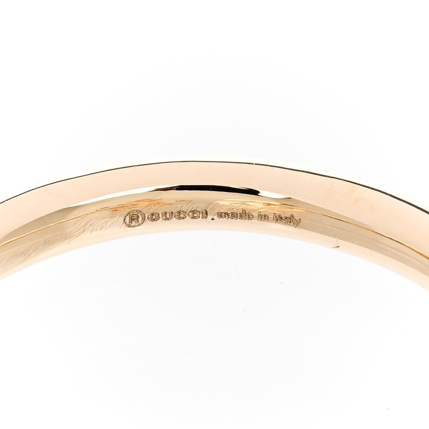 Gucci 18K Yellow Gold Diamond Flora GG Open Ring 56 7.5 4 of 5