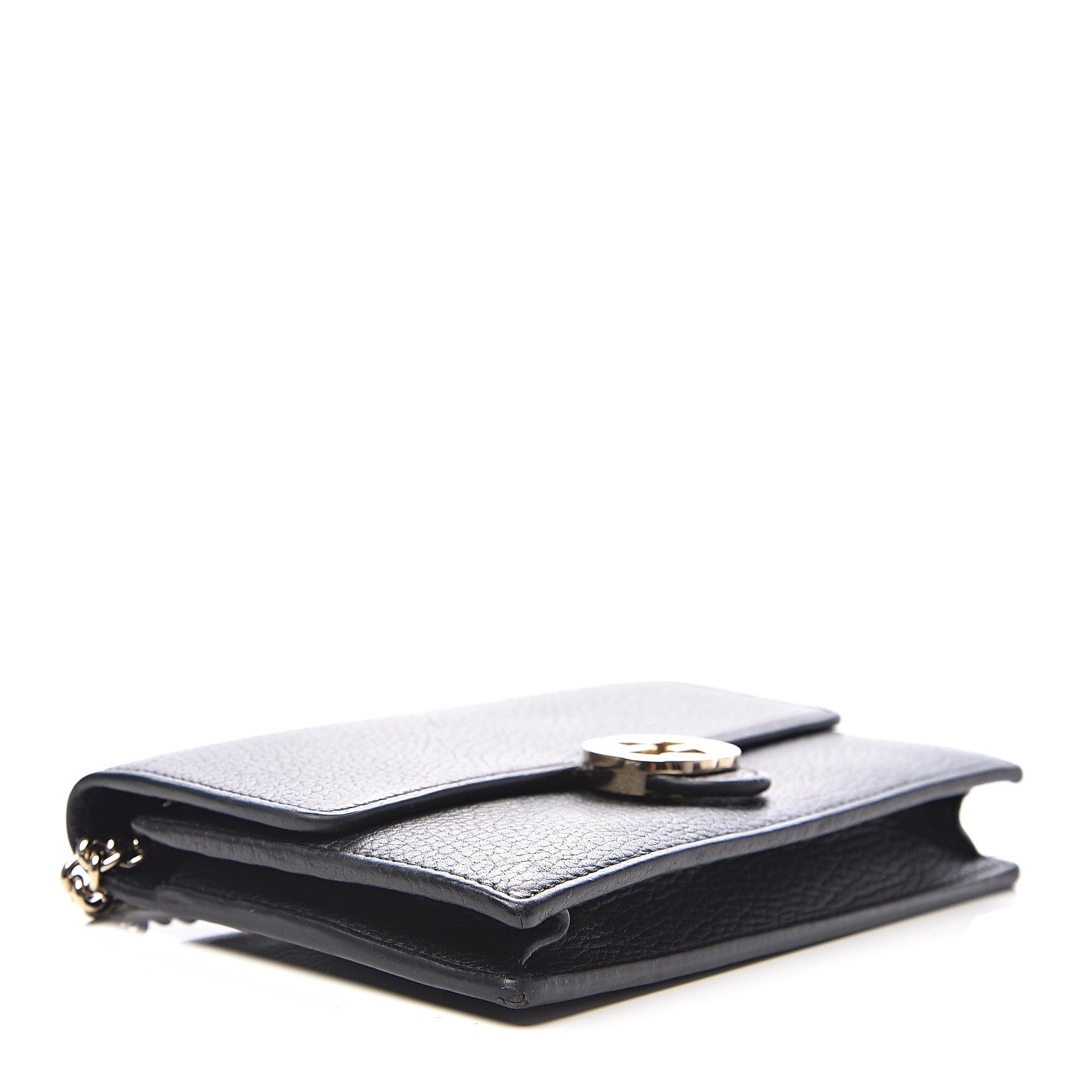 Gucci Dollar Calfskin Interlocking G Chain Wallet Black 3 of 7