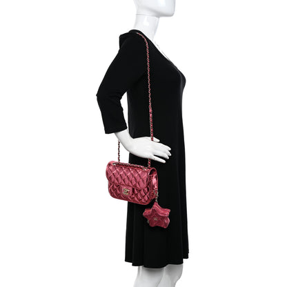 Chanel Mirror Calfskin Metallic Lambskin Quilted Hollywood Boulevard Mini Flap With Star Coin Purse Pink 2 of 13