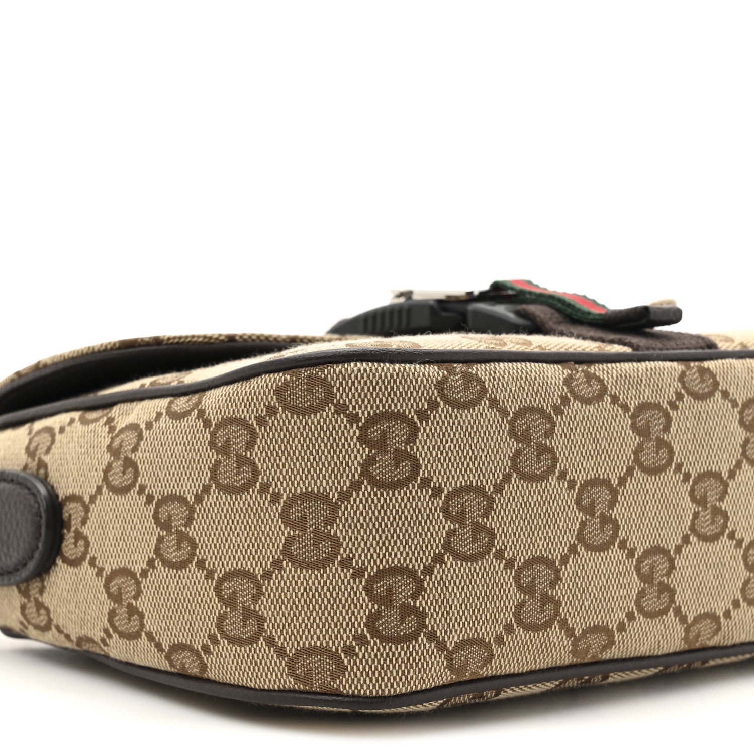 Gucci Monogram Textured Dollar Calfskin Web Mini Messenger Bag Beige Ebony Cocoa 10 of 10