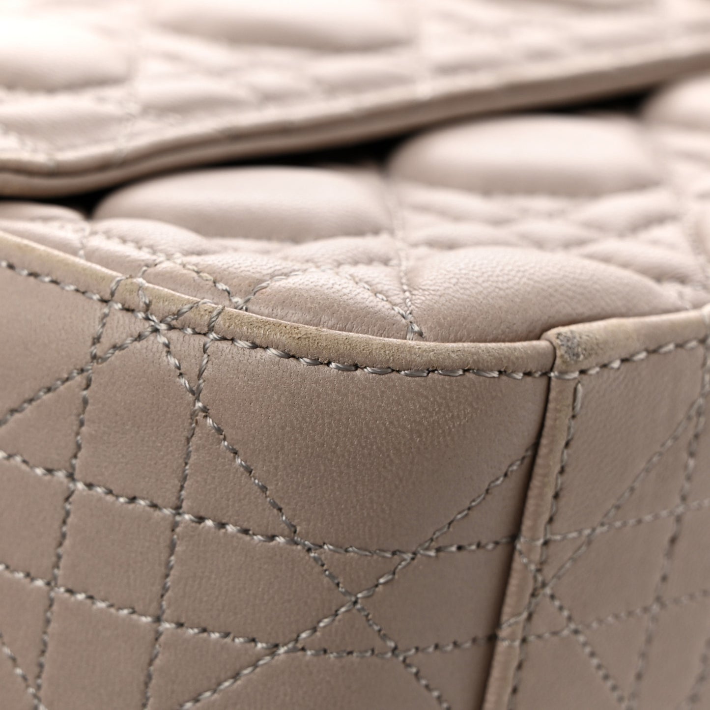 Lambskin Cannage Large Miss Dior Flap Grey