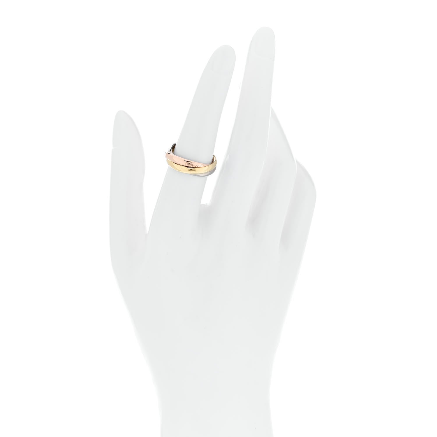 Cartier 18K Pink Yellow White Gold Small Trinity Ring 53 6.25 2 of 5