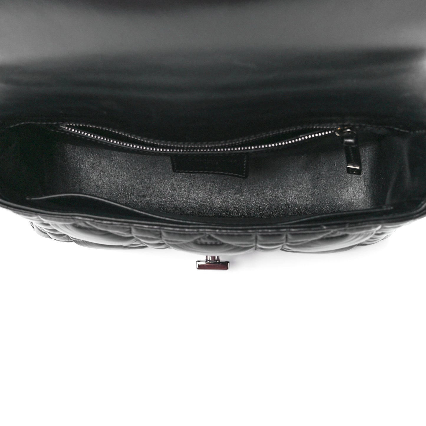 Calfskin Macrocannage Medium Caro Bag Black