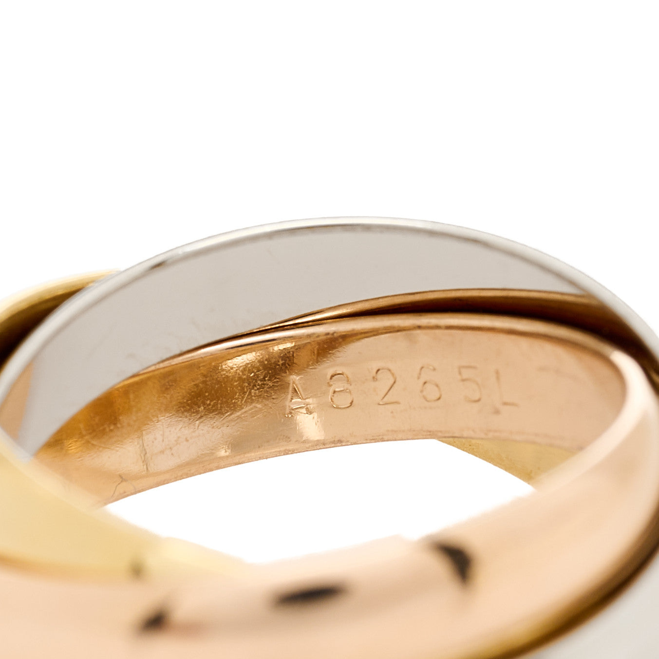 18K Pink Yellow White Gold Classic Les Must De Cartier Trinity Ring 49 4.75