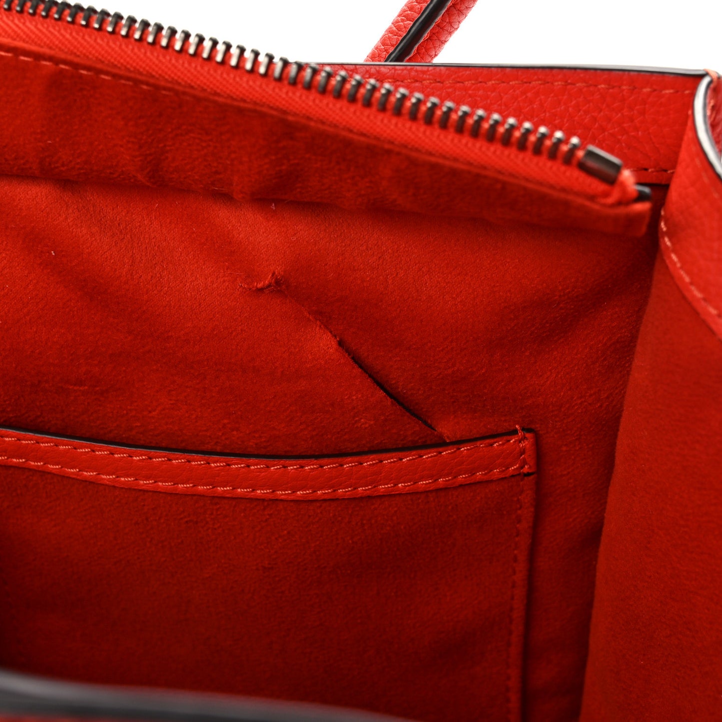 Drummed Calfskin Micro Luggage Vermillion