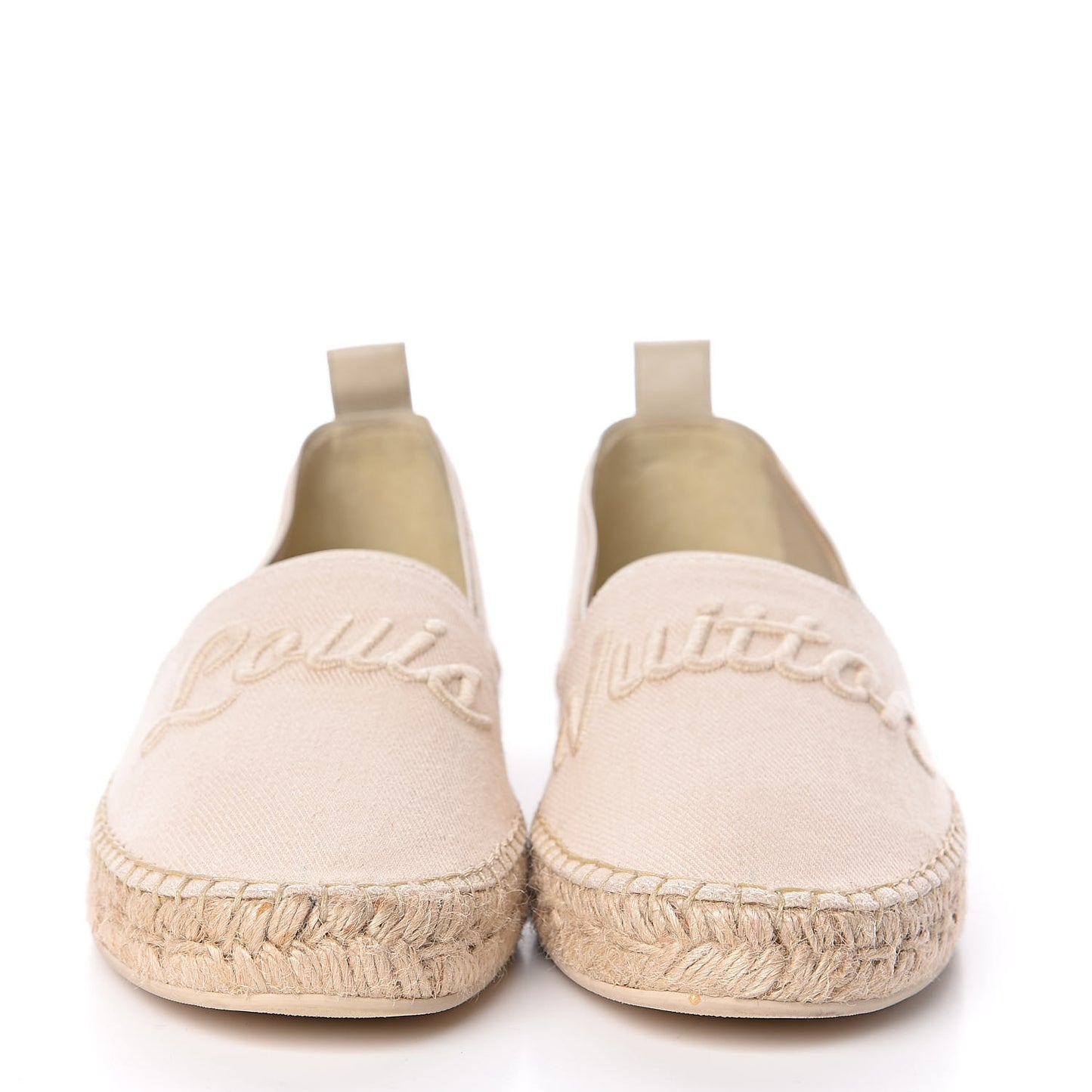 Canvas Waterfall Espadrille Flats 38 Ecru