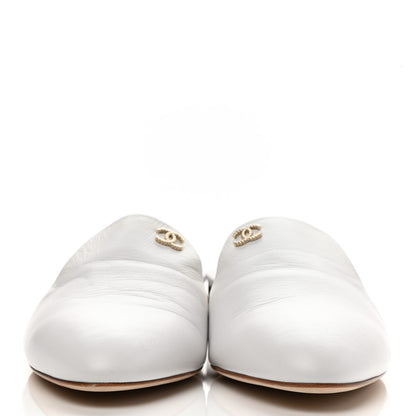Chanel Lambskin CC Mules 41 White 2 of 9