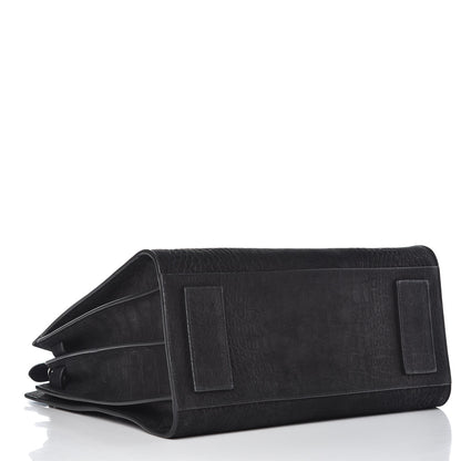Saint Laurent Crocodile Embossed Suede Small Supple Sac de Jour Black 4 of 12