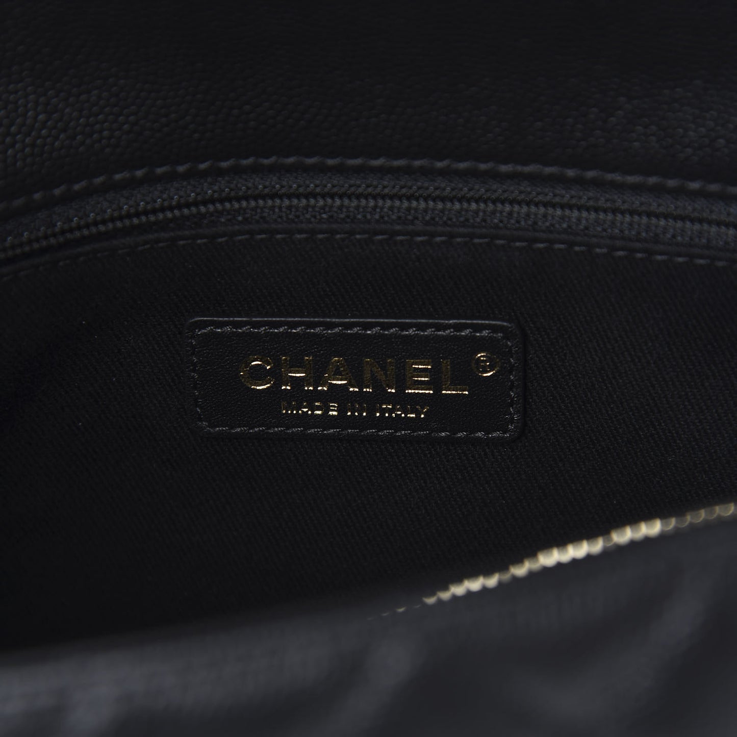 Caviar Lizard Embossed Quilted Small Coco Handle Flap Black