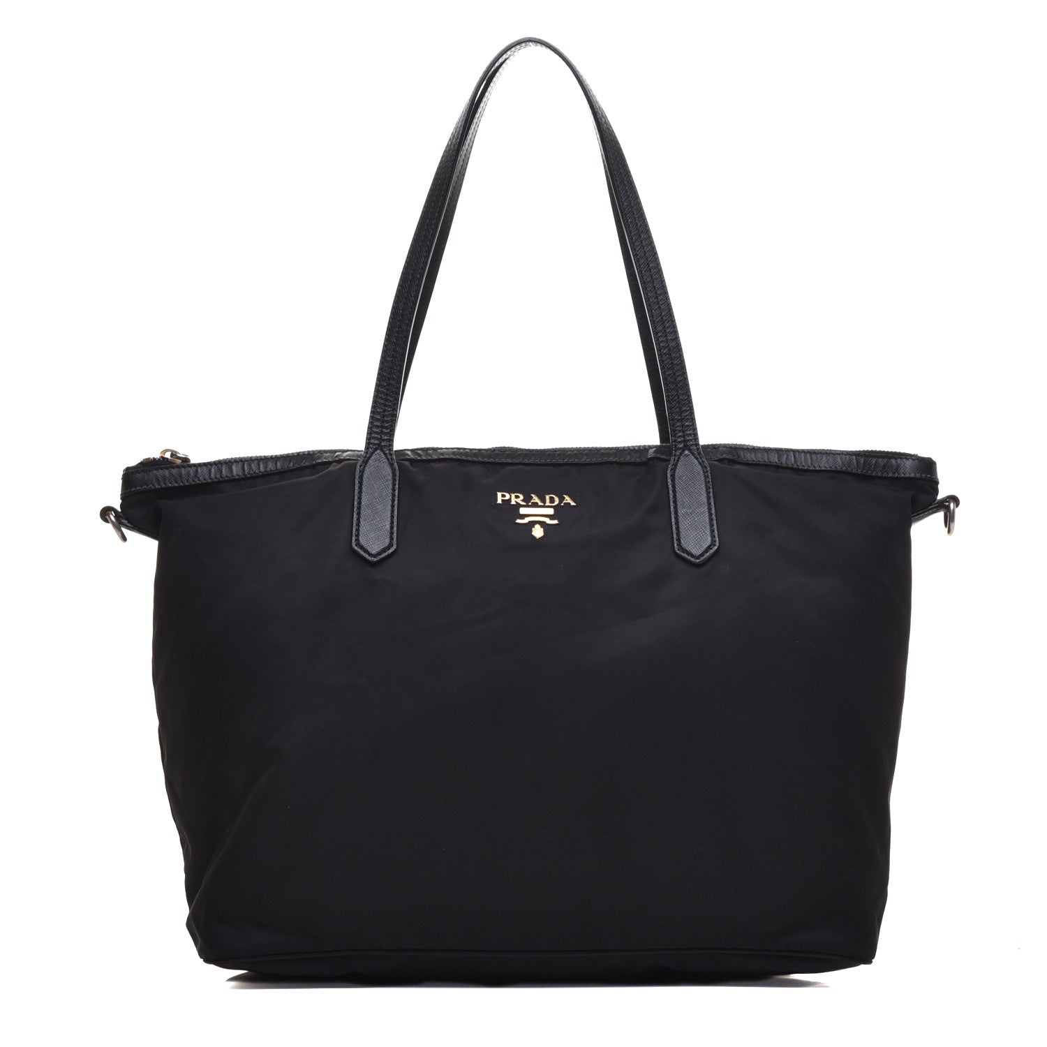 Prada Tessuto Nylon Saffiano Shopping Tote Black 1 of 9