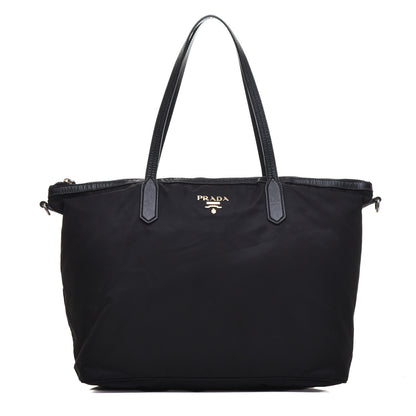 Prada Tessuto Nylon Saffiano Shopping Tote Black 1 of 9
