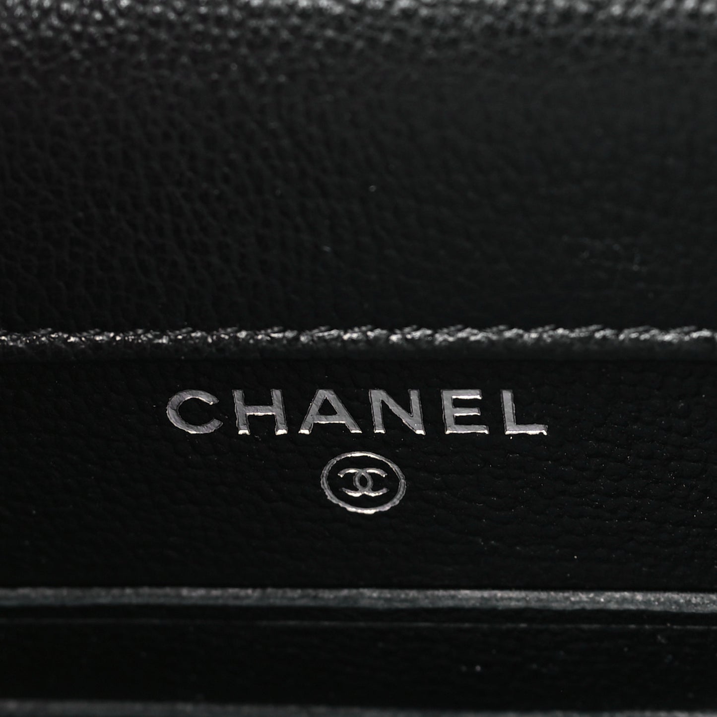 Grained Calfskin Quilted CC Box Clutch With Chain  Black